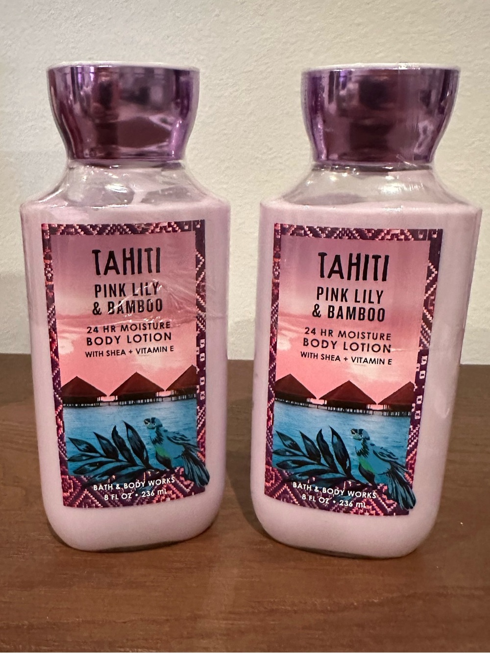 NWT Bath & Body Works Tahiti Pink Lily & Bamboo Body Lotion 8 oz RARE